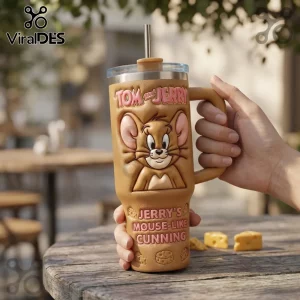 Tom and Jerry Sculpted 3D Brown Tumbler