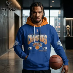 New York Knicks 2026 NBA Champions Royal Pullover Fleece Hoodie