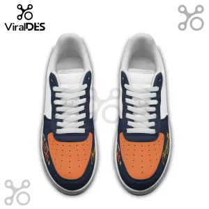 New York Knicks themed low-top sneakers in white, navy blue, and orange with perforated toes and logo text.!