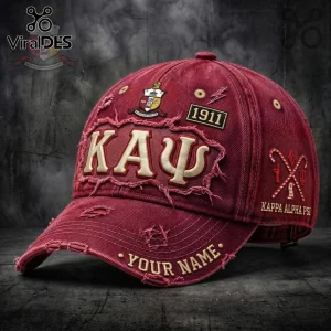 Kappa Alpha Psi 1911 Personalized Crimson Distressed Baseball Cap