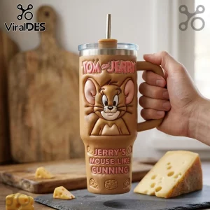 Tom and Jerry Sculpted 3D Brown Tumbler