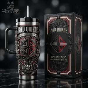 Bad Omens Finding God Gothic Skull 40oz Stainless Steel Tumbler Bad Omens Finding God Gothic Skull 40oz Stainless Steel Tumbler