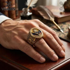 Colombia Independence Day 1810-2026 Commemorative Engraved Gold Collectible Ring