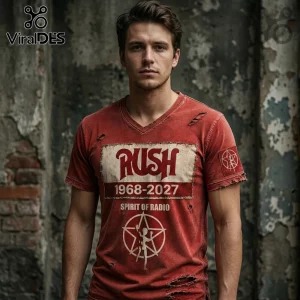 Rush Spirit Of Radio 1968-2027 Red Distressed T-Shirt