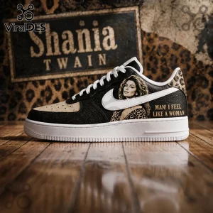 Shania Twain Black Leopard Nike Air Force 1 Sneakers