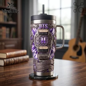 BTS x Yeti Limited Edition Purple Stainless Steel Handle Tumbler