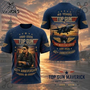 Top Gun Maverick 40th Anniversary 1986-2026 T-Shirt Top Gun Maverick 40th Anniversary 1986-2026 T-Shirt