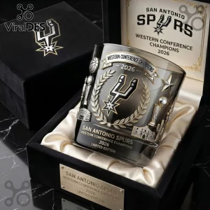 San Antonio Spurs 2026 Western Conference Champions Whiskey Glass San Antonio Spurs 2026 Western Conference Champions Whiskey Glass