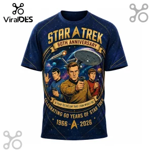 Star Trek 60th Anniversary 1966-2026 Kirk and Spock T-Shirt
