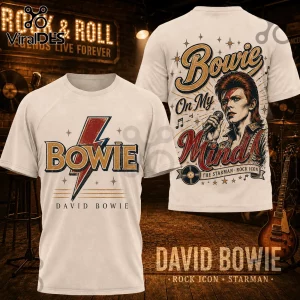David Bowie Starman Tribute Retro Graphic T-Shirt David Bowie Starman Tribute Retro Graphic T-Shirt