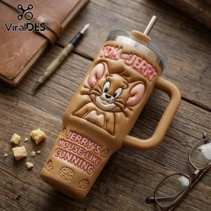 Tom and Jerry Sculpted 3D Brown Tumbler