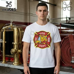 Pokemon Pikachu x Firefighter Fire Dept Badge Gift for Men Graphic Tee
