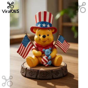 Winnie the Pooh Uncle Sam Patriotic American Flags Collectible Figurine