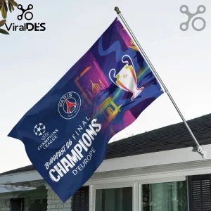 Paris Saint-Germain Champions of Europe Budapest House Flag