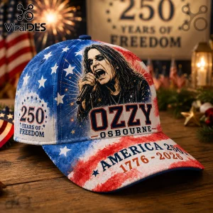 Ozzy Osbourne baseball cap with American flag graphics, star patterns, and 250 Years of Freedom 1776-2026 text.!