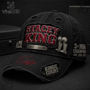 Stacey King Chicago Bulls 3x NBA Champion Embroidered Cap