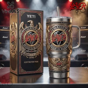 Slayer x Yeti Seasons In The Abyss 1990 Embossed Stainless Steel Tumbler