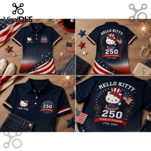 Hello Kitty x America 250 Years of Freedom Patriotic Collectible Polo Shirt