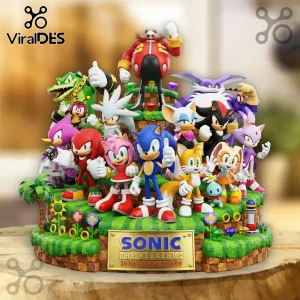Sonic the Hedgehog 35th Anniversary multi-character resin statue featuring Sonic, Tails, Knuckles, and Dr. Eggman.!