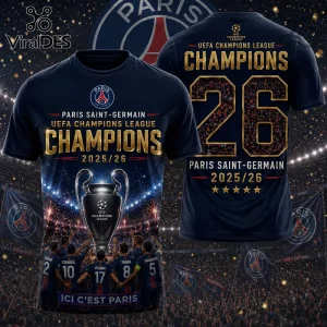 Paris Saint-Germain UEFA Champions League 2025-2026 Champions T-Shirt Paris Saint-Germain UEFA Champions League 2025-2026 Champions T-Shirt