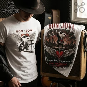 Bon Jovi Snoopy Illustration Premium Blend T-Shirt