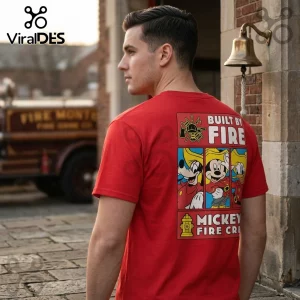 Disney Mickey Mouse x Firefighter Red Graphic Gift for Men T-Shirt