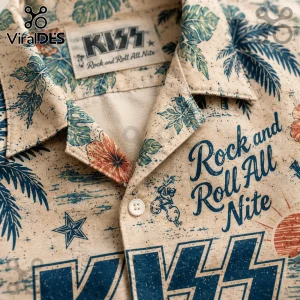 KISS Rock Band Tropical Summer 2026 Button Down Hawaiian Shirt