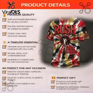 Rush Band Spirit Of Radio Starman Multi Color Distressed T-Shirt