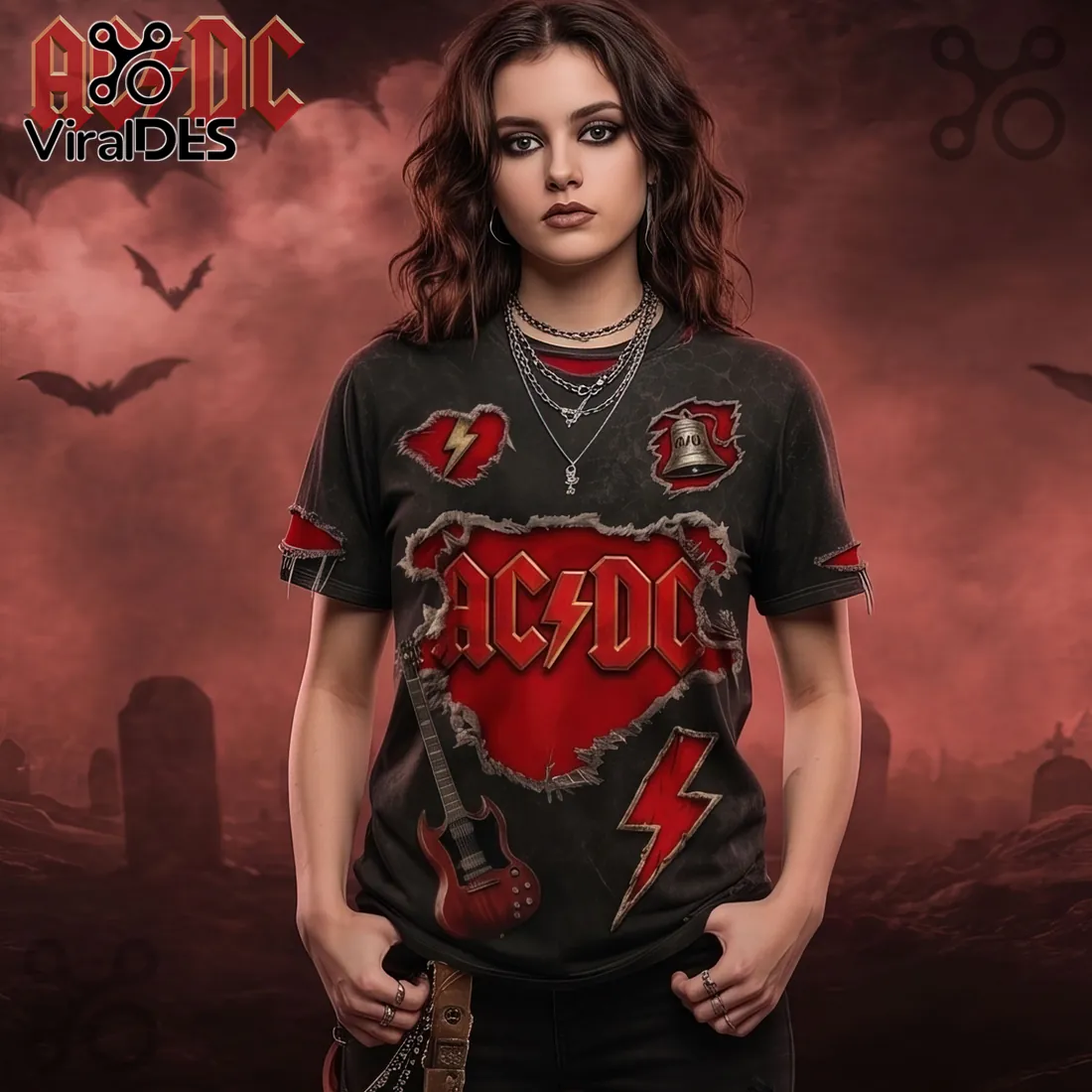 AC/DC Band For Those About To Rock Cannon Distressed Crewneck Shirt AC/DC Band For Those About To Rock Cannon Distressed Crewneck Shirt