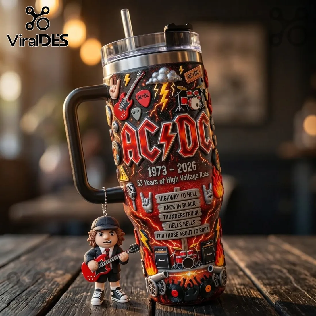 AC/DC High Voltage Rock 53rd Anniversary Stainless Steel Tumbler 40oz AC/DC High Voltage Rock 53rd Anniversary Stainless Steel Tumbler 40oz