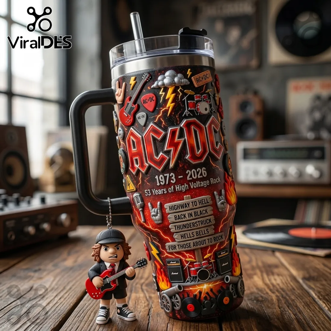 AC/DC High Voltage Rock 53rd Anniversary Stainless Steel Tumbler 40oz AC/DC High Voltage Rock 53rd Anniversary Stainless Steel Tumbler 40oz