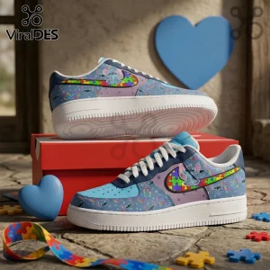 Disney Stitch x Autism Awareness Puzzle Air Force 1 Sneakers Disney Stitch x Autism Awareness Puzzle Air Force 1 Sneakers