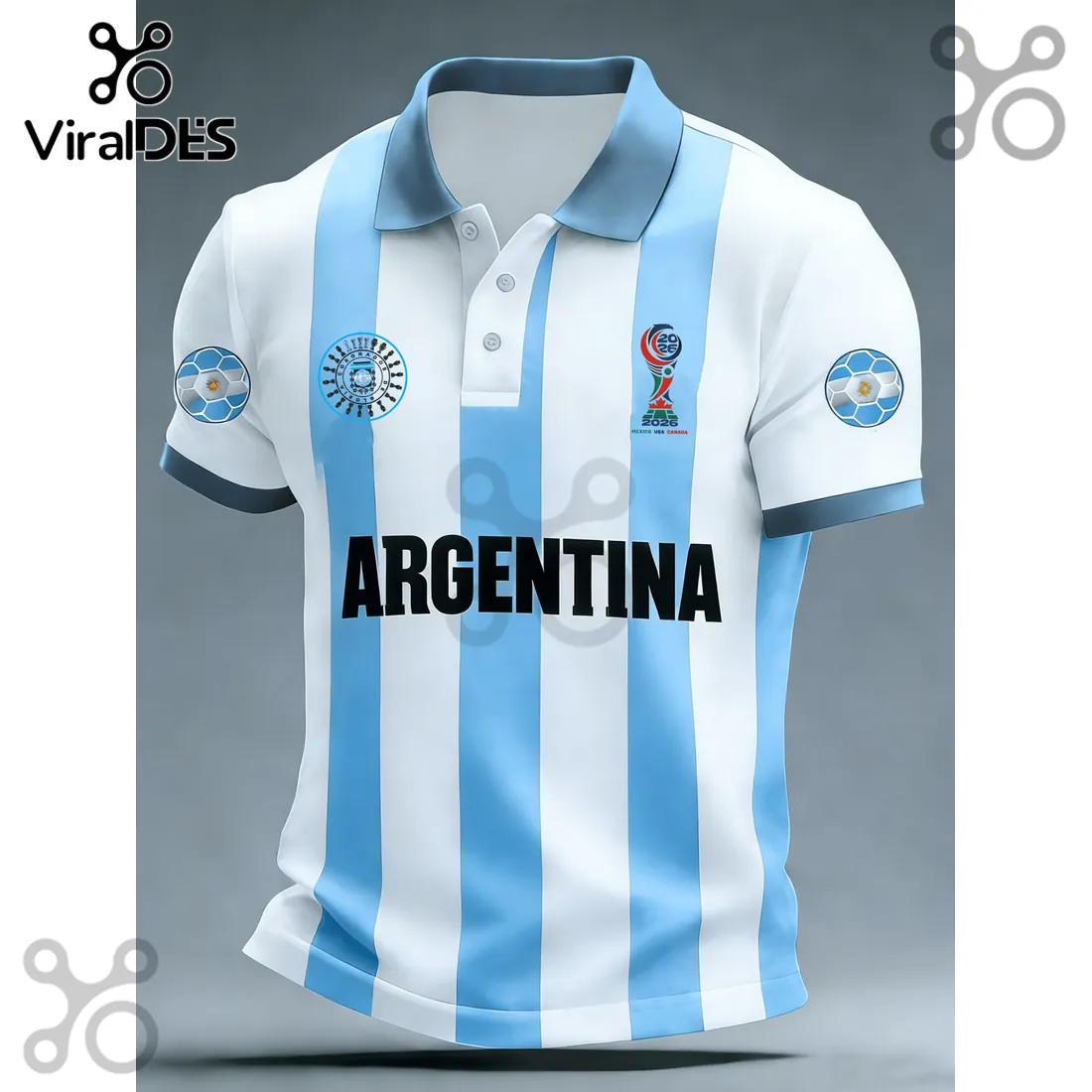 Argentina National Football Team 2026 World Cup Polo Shirt Argentina National Football Team 2026 World Cup Polo Shirt