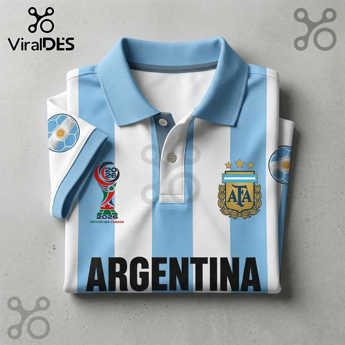 Argentina National Football Team 2026 World Cup Polo Shirt Argentina National Football Team 2026 World Cup Polo Shirt