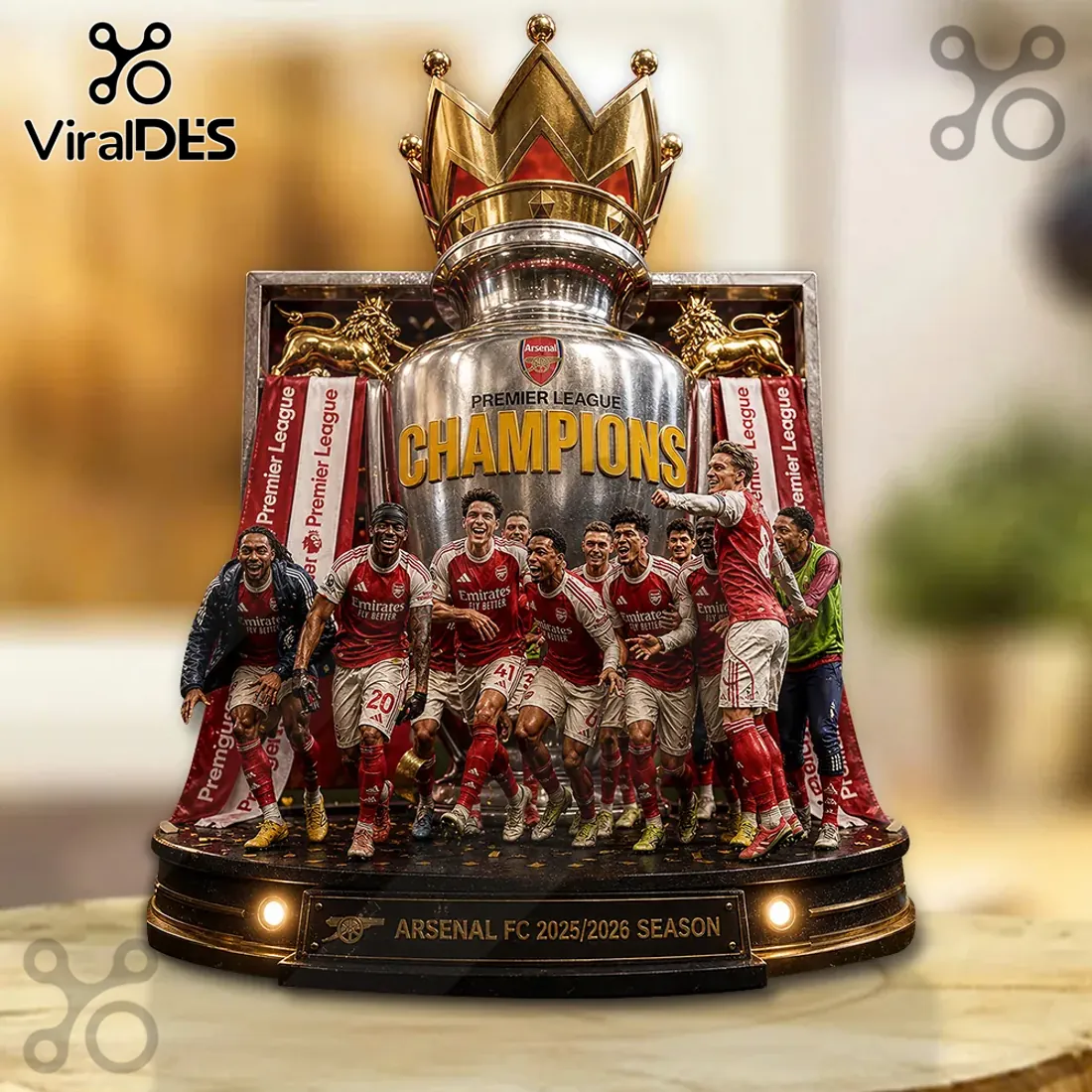 Arsenal FC Premier League Champions 2025/2026 Collectible Acrylic Plaque Arsenal FC Premier League Champions 2025/2026 Collectible Acrylic Plaque