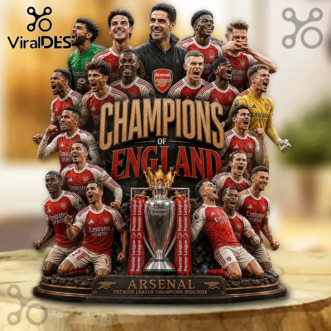 Arsenal FC Premier League Champions 2025/26 Collectible Acrylic Plaque Arsenal FC Premier League Champions 2025/26 Collectible Acrylic Plaque