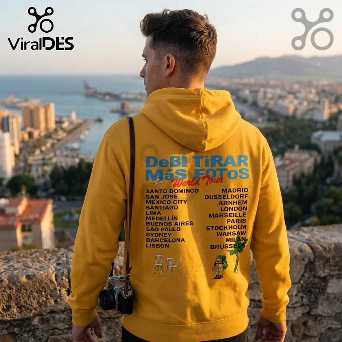 Bad Bunny Debi Tirar Mas Fotos World Tour Yellow Hoodie Bad Bunny Debi Tirar Mas Fotos World Tour Yellow Hoodie