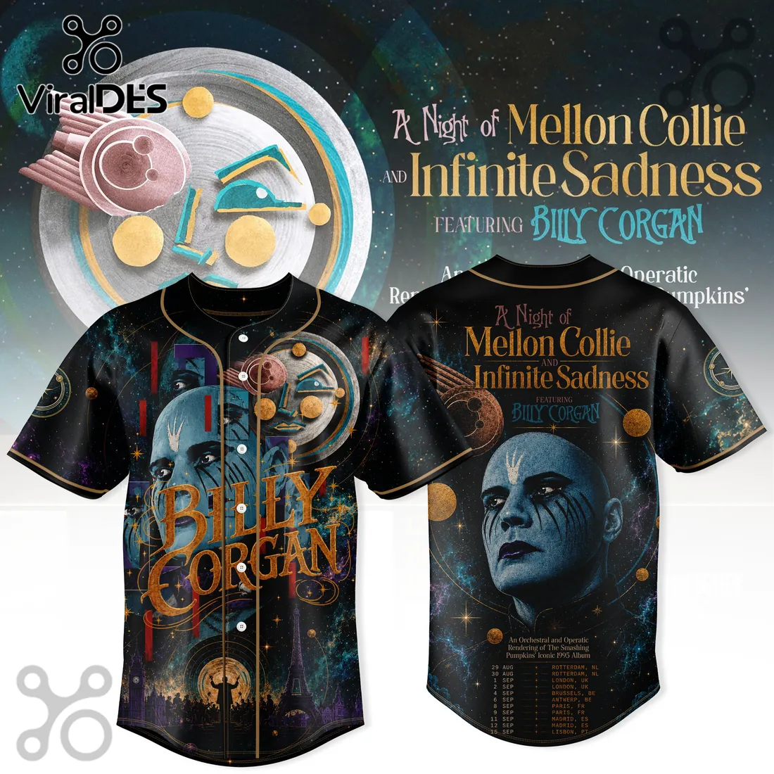 Billy Corgan x Smashing Pumpkins Mellon Collie Infinite Sadness Music Tour Jersey Billy Corgan x Smashing Pumpkins Mellon Collie Infinite Sadness Music Tour Jersey