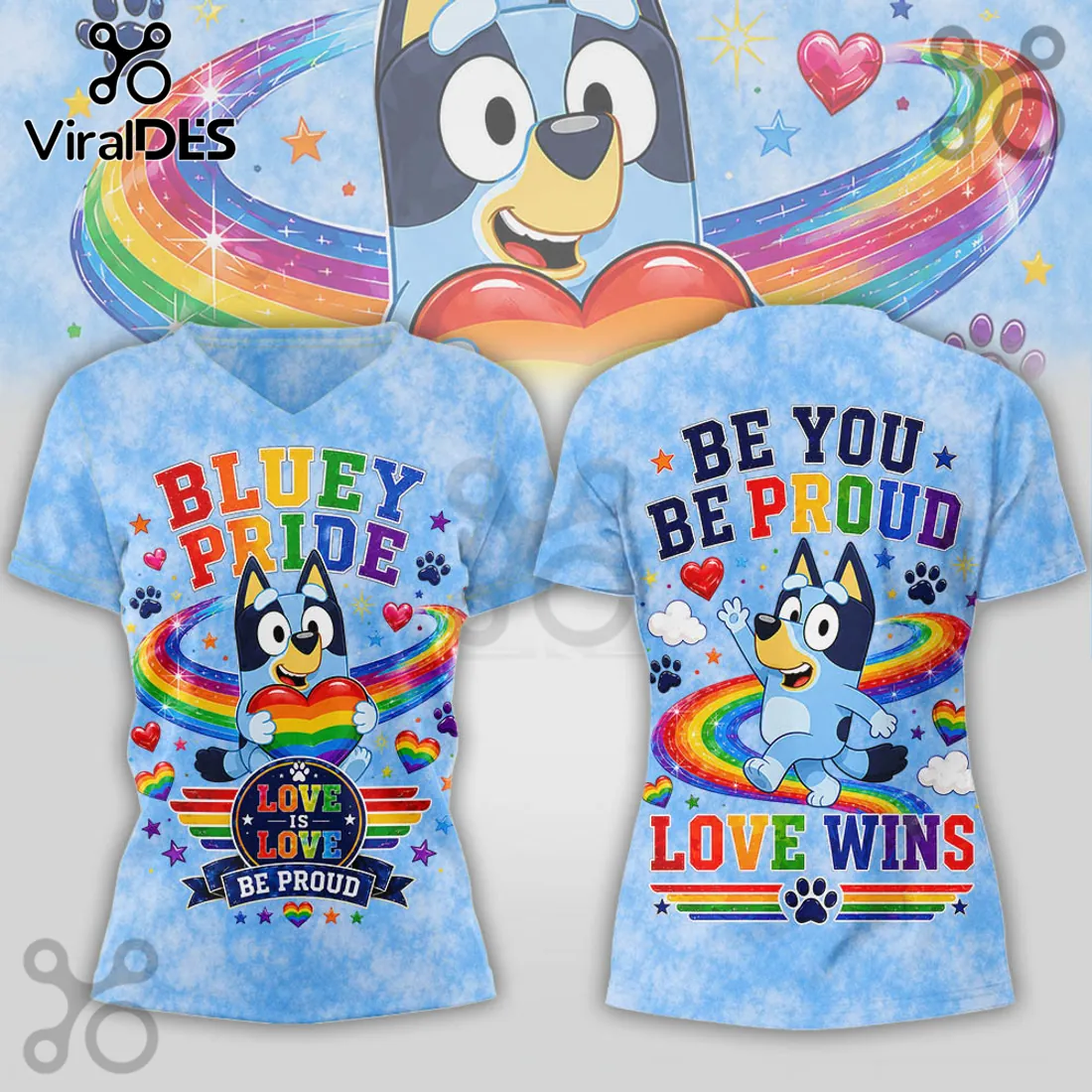 Bluey x Rainbow Pride Love Wins Tie Dye Collectible Hoodie Bluey x Rainbow Pride Love Wins Tie Dye Collectible Hoodie