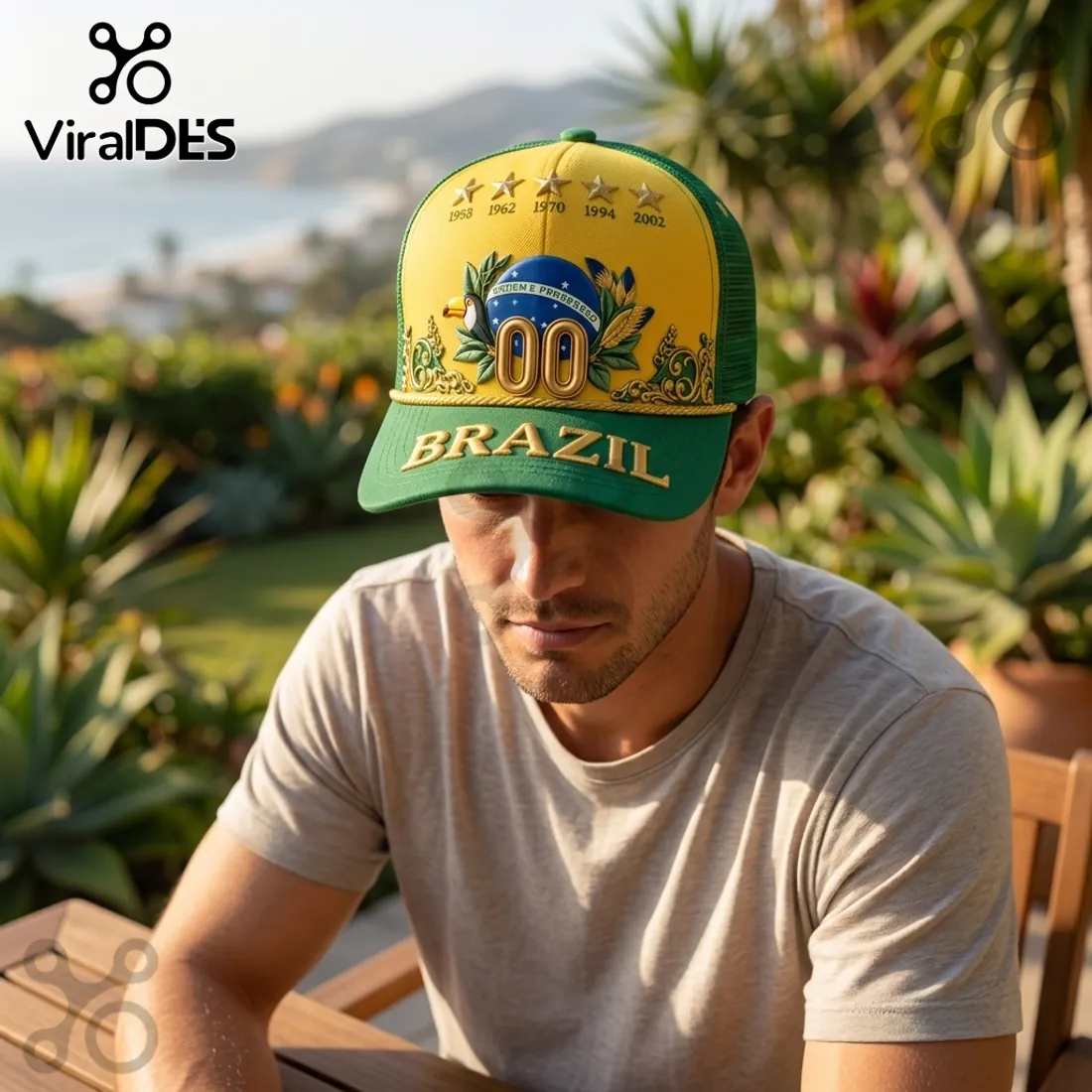 Brazil National Soccer Team 5-Star Anniversary Baseball Cap Brazil National Soccer Team 5-Star Anniversary Baseball Cap
