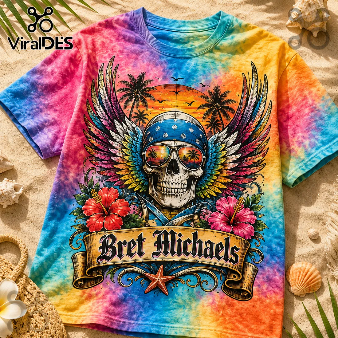 Bret Michaels Good Days Summer Vibes Tropical 2026 T-Shirt Bret Michaels Good Days Summer Vibes Tropical 2026 T-Shirt