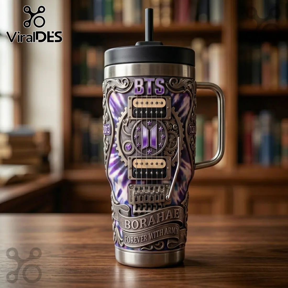 BTS x Yeti Limited Edition Purple Stainless Steel Handle Tumbler BTS x Yeti Limited Edition Purple Stainless Steel Handle Tumbler