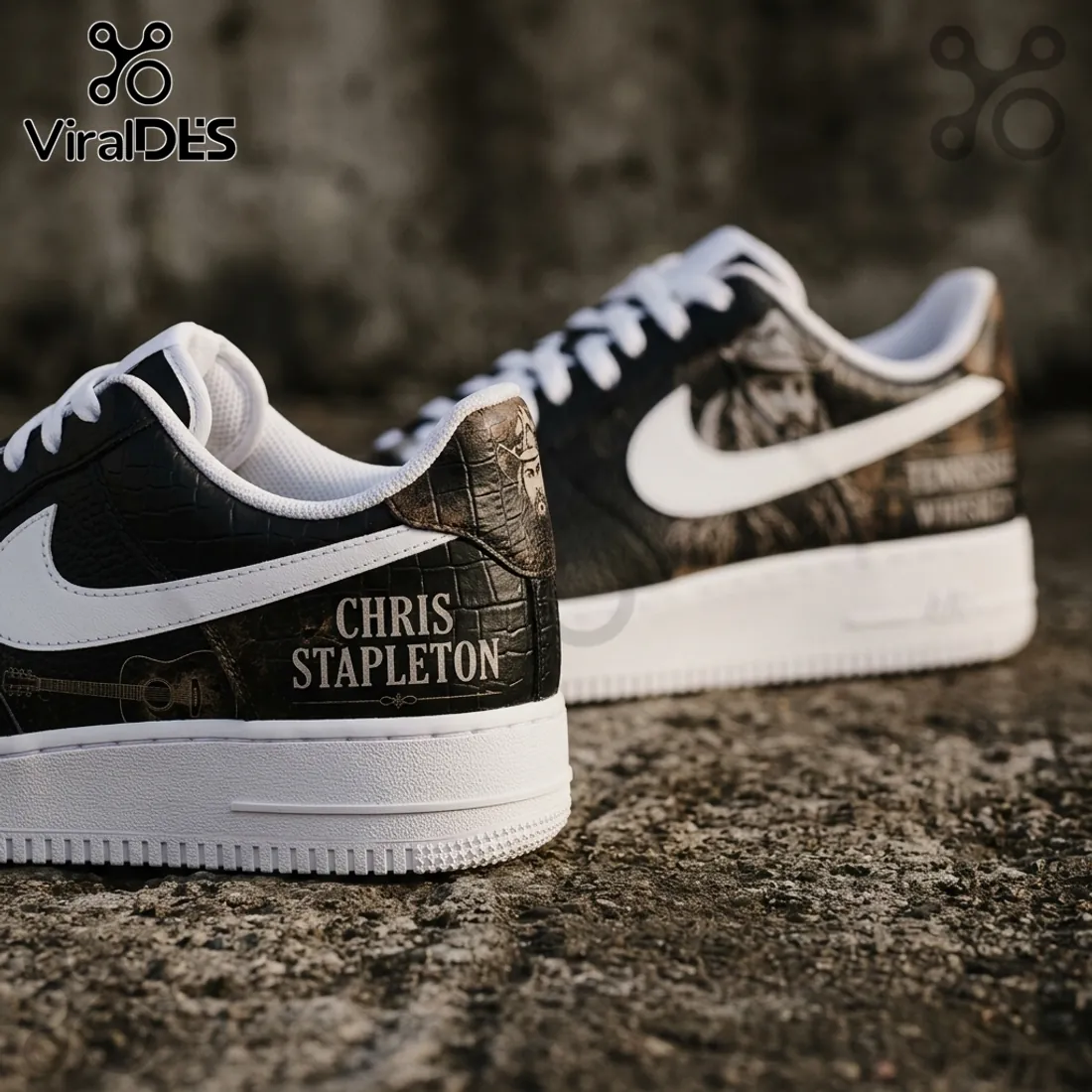 Chris Stapleton Black Leather Tennessee Whiskey Nike Air Force 1 Chris Stapleton Black Leather Tennessee Whiskey Nike Air Force 1