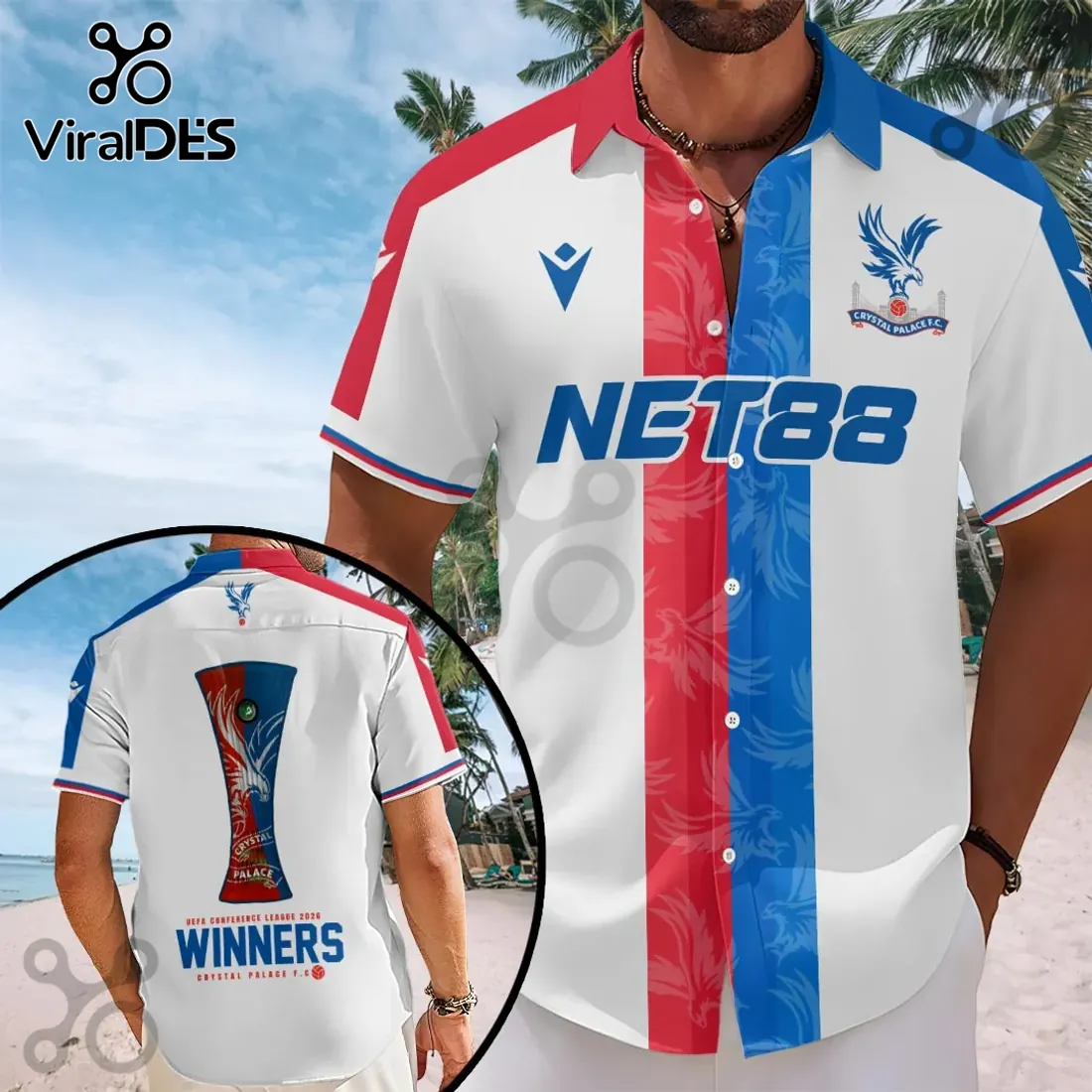 Crystal Palace FC 2026 UEFA Conference League Winners Hawaiian Shirt Crystal Palace FC 2026 UEFA Conference League Winners Hawaiian Shirt
