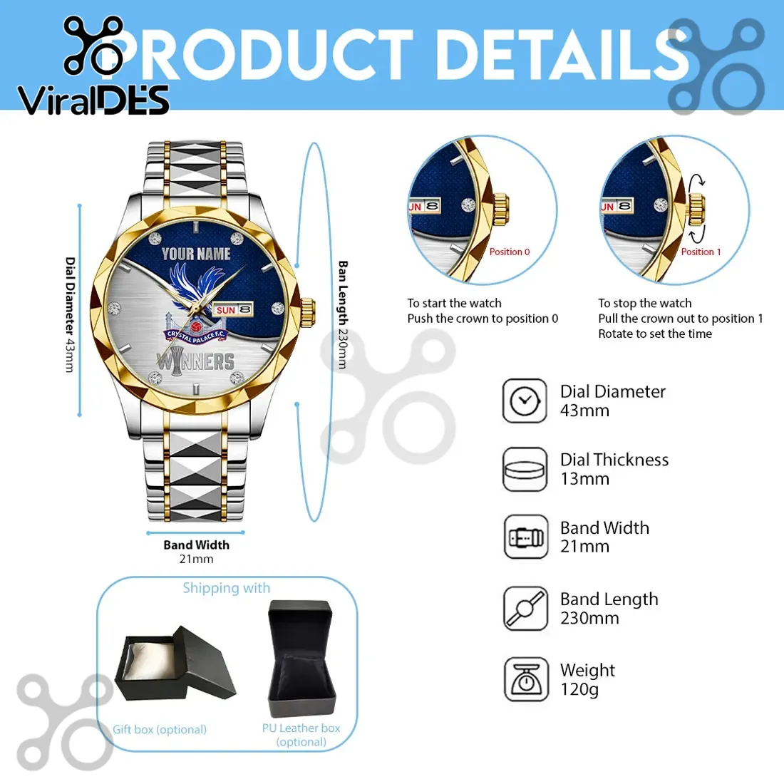 Crystal Palace FC 2026 UEFA Conference League Winners Quartz Watch Crystal Palace FC 2026 UEFA Conference League Winners Quartz Watch