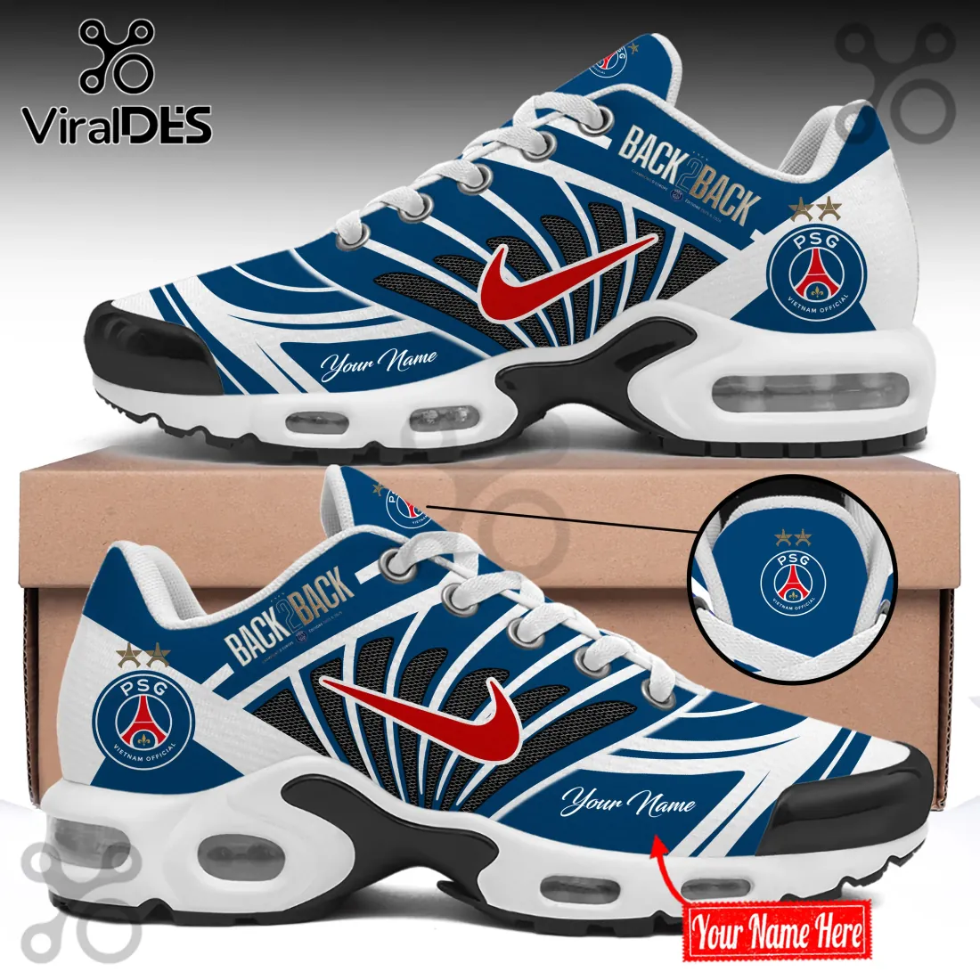 Custom Paris Saint-Germain Back to Back Air Max Plus Shoes Custom Paris Saint-Germain Back to Back Air Max Plus Shoes