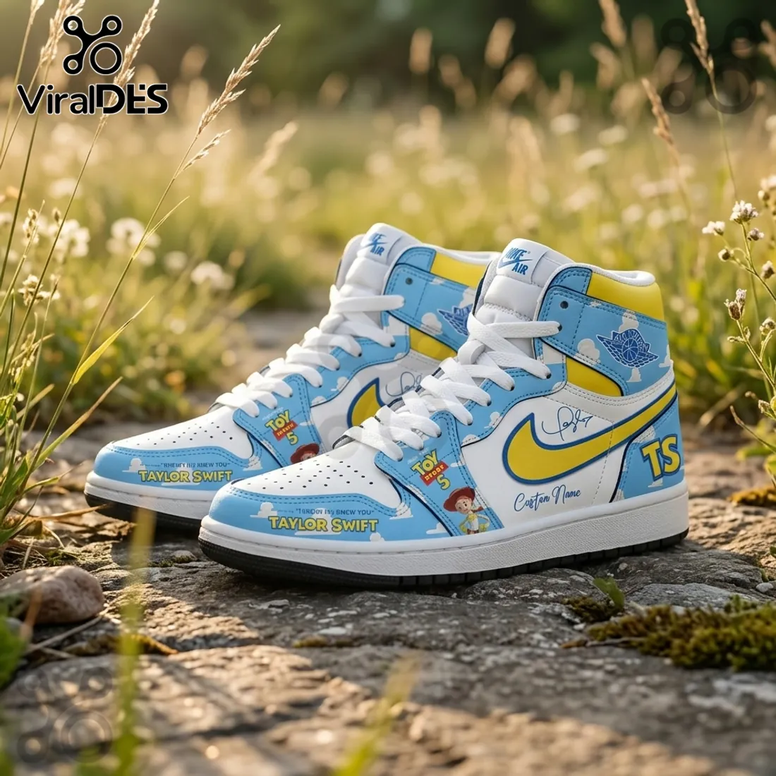 Custom Taylor Swift x Toy Story 5 Air Jordan 1 Sneakers Custom Taylor Swift x Toy Story 5 Air Jordan 1 Sneakers