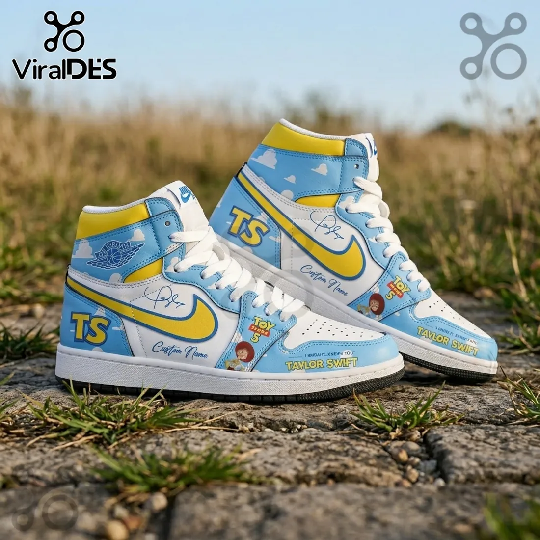 Custom Taylor Swift x Toy Story 5 Air Jordan 1 Sneakers Custom Taylor Swift x Toy Story 5 Air Jordan 1 Sneakers