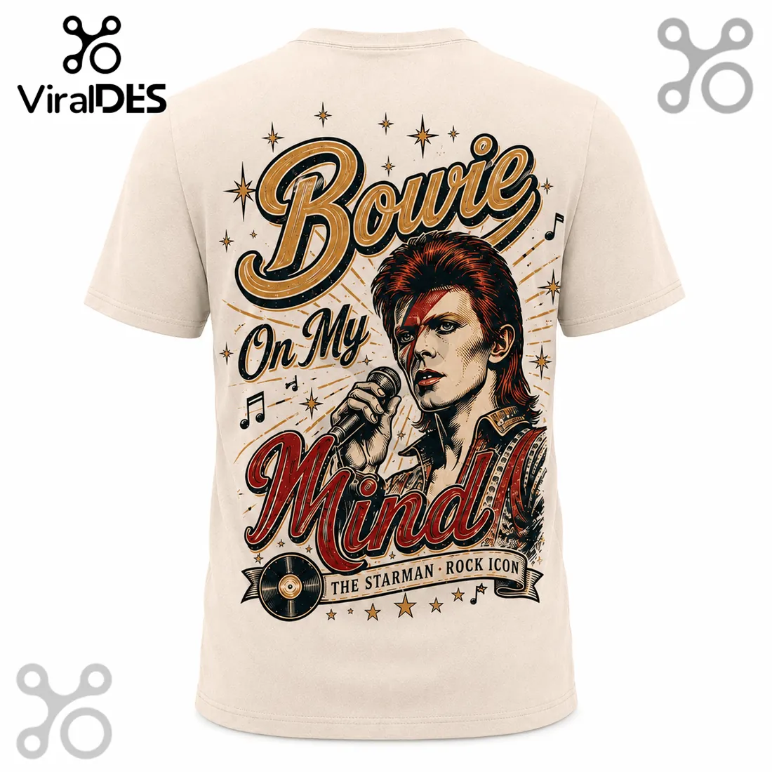 David Bowie Starman Tribute Retro Graphic T-Shirt David Bowie Starman Tribute Retro Graphic T-Shirt