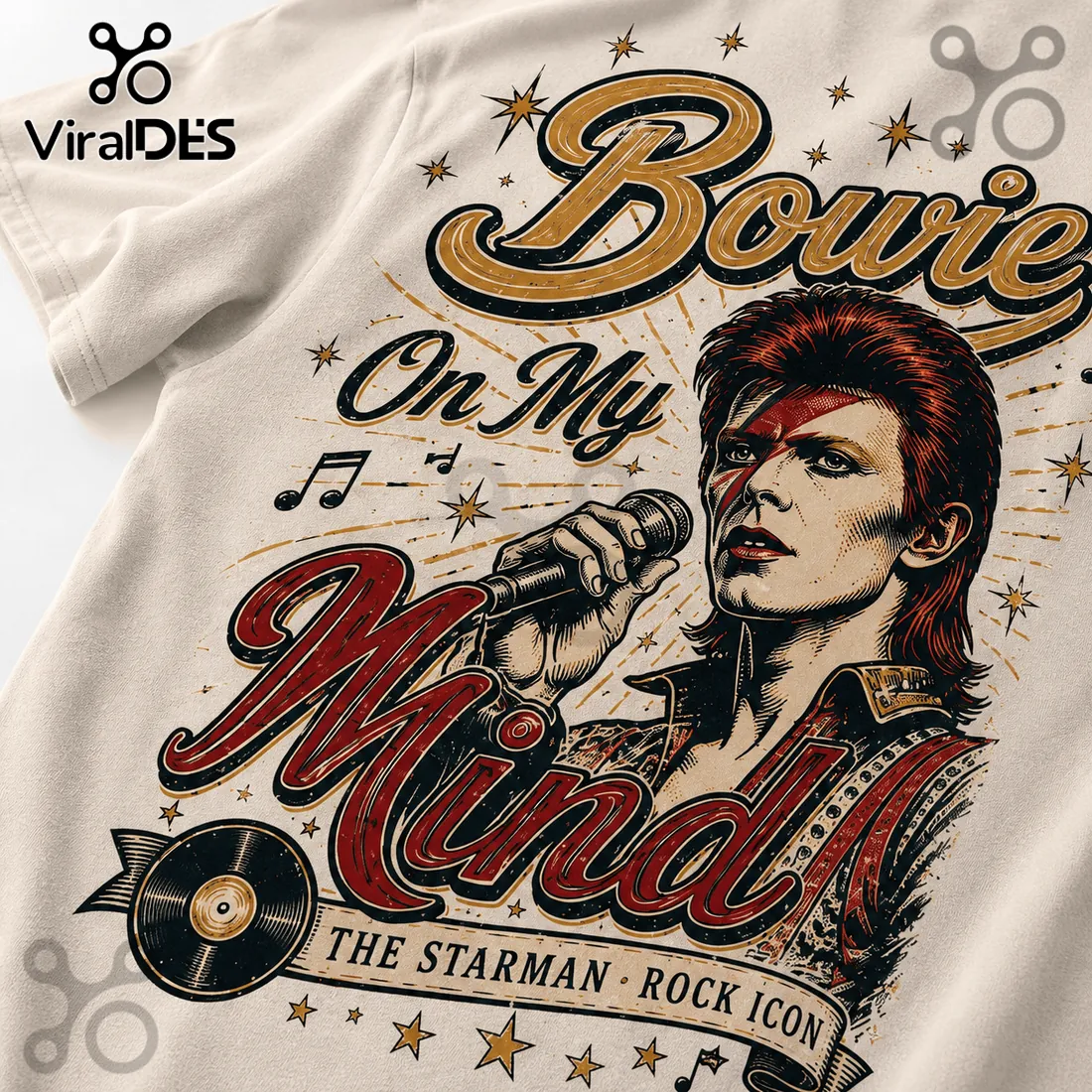 David Bowie Starman Tribute Retro Graphic T-Shirt David Bowie Starman Tribute Retro Graphic T-Shirt